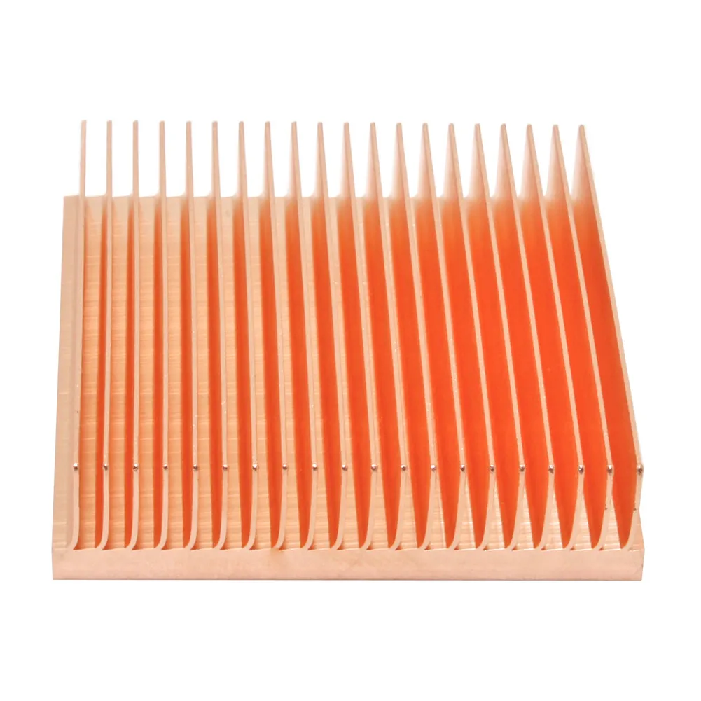 40X40X10Mm Tembaga Murni Heatsink Skiving Fin DIY Heat Sink Radiator untuk CHIP Elektronik IC Pendingin Pendingin