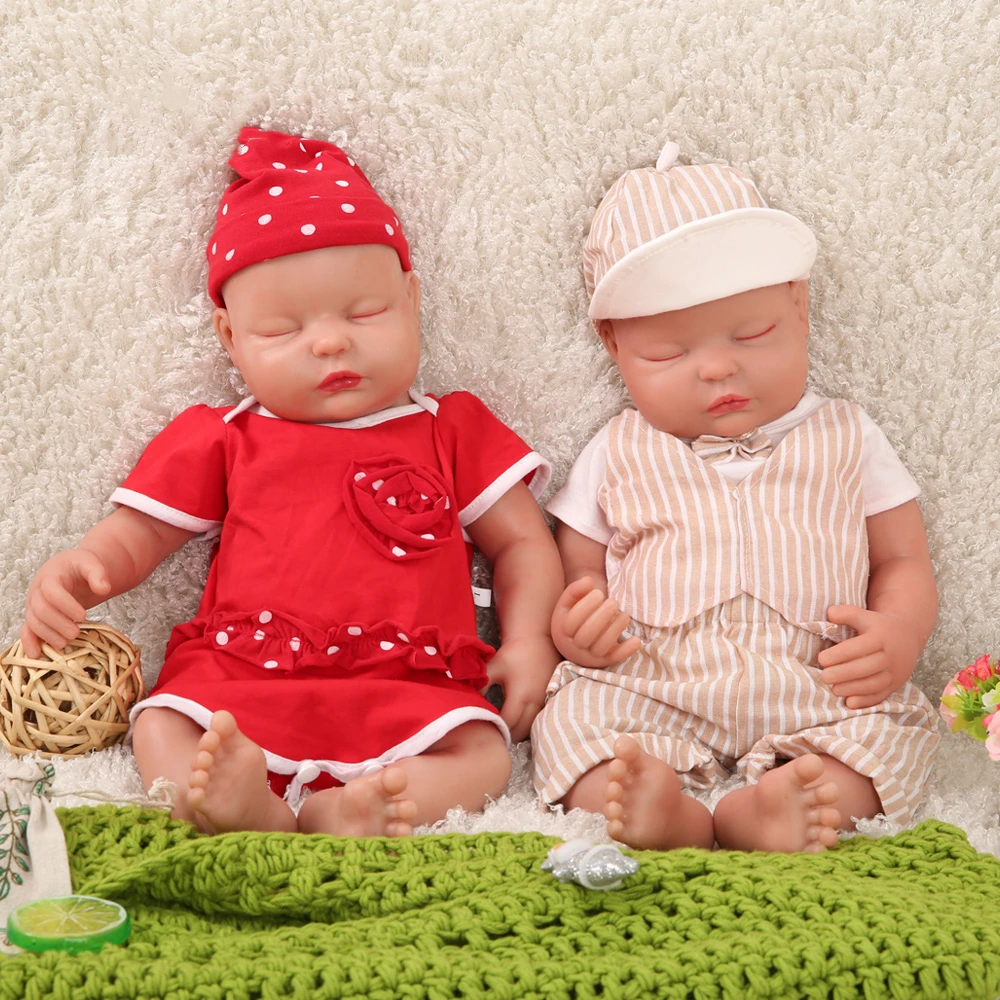 

WW1510 47cm 3700g Eyes Closed Full Body Silicone Bebe Reborn Baby Doll Unpainted Unfinished Dolls DIY Blank Toys Kit