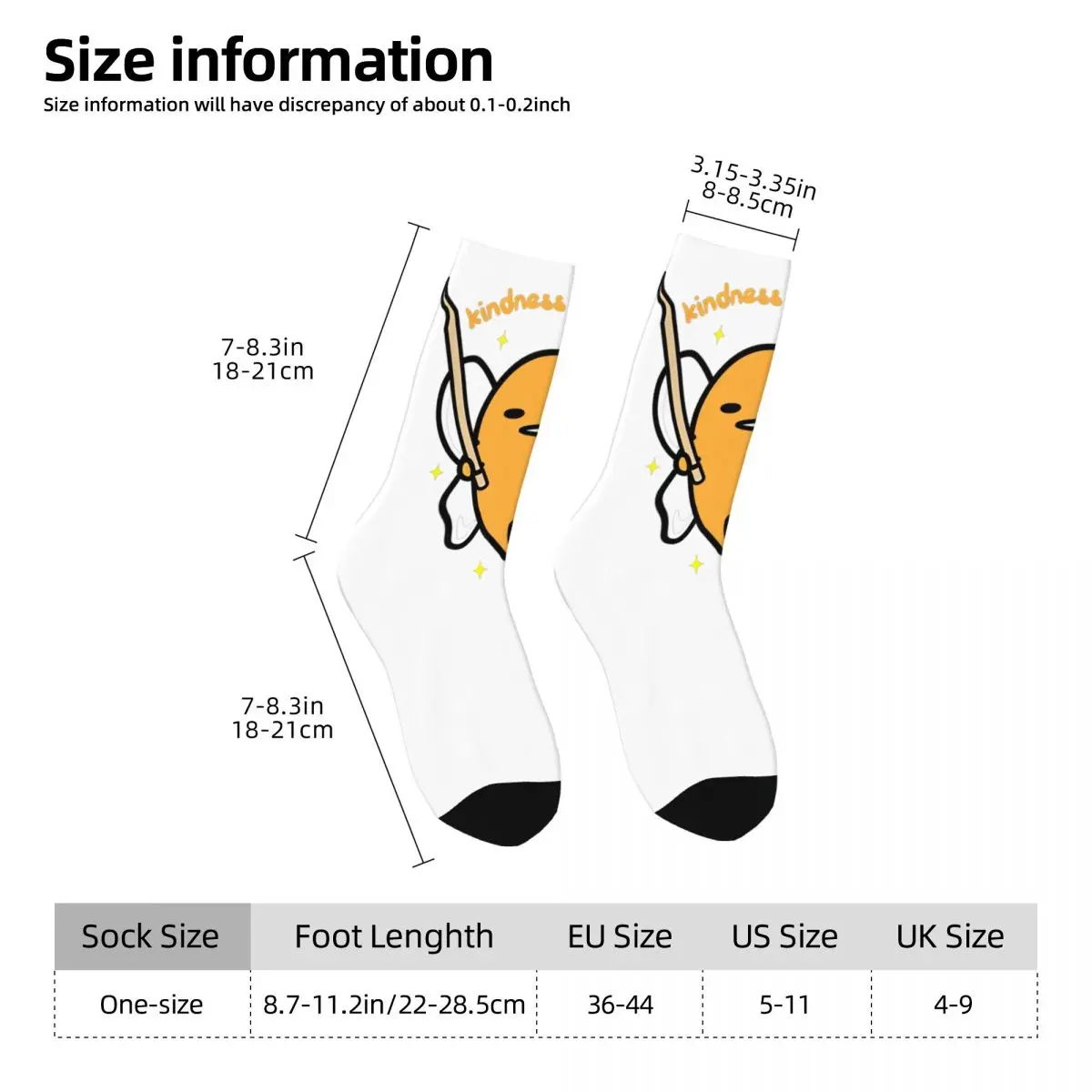 Gudetama-男性と女性のための通気性のある魔法の靴下,スケートボード,暖かい,カジュアル,冬