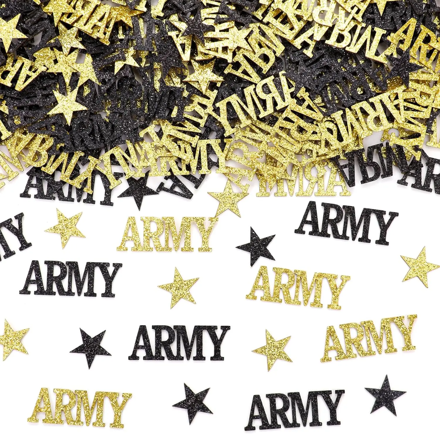 200pcs US Army Confetti Glitter Military Themed Party Decor Double-Sided Confetti for Welcome Ceremony Army Party Adult Camping