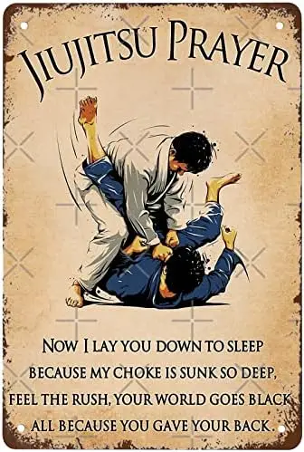 Funny Jiu Jitsu Prayer Now I Lay You Down To Sleep Because My Choke Is Sunk So Deep Signs Metal Sign Retro Vintage Tin Sign Meta