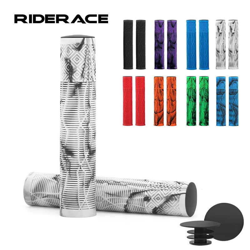 RIDERACE 165mm Bicycle Grips Lengthening Non-Slip Soft Rubber Bike Handlebar Cover For 22.2mm Scooter BMX Mtb Handle Bars