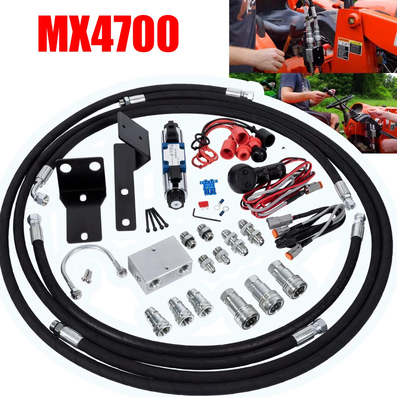 

TM Third Function Valve Kit for Kubota MX4700, MX4800, MX5000, MX5100, MX5200, MX5800 Series Tractors, 3rd Function Valve Kit