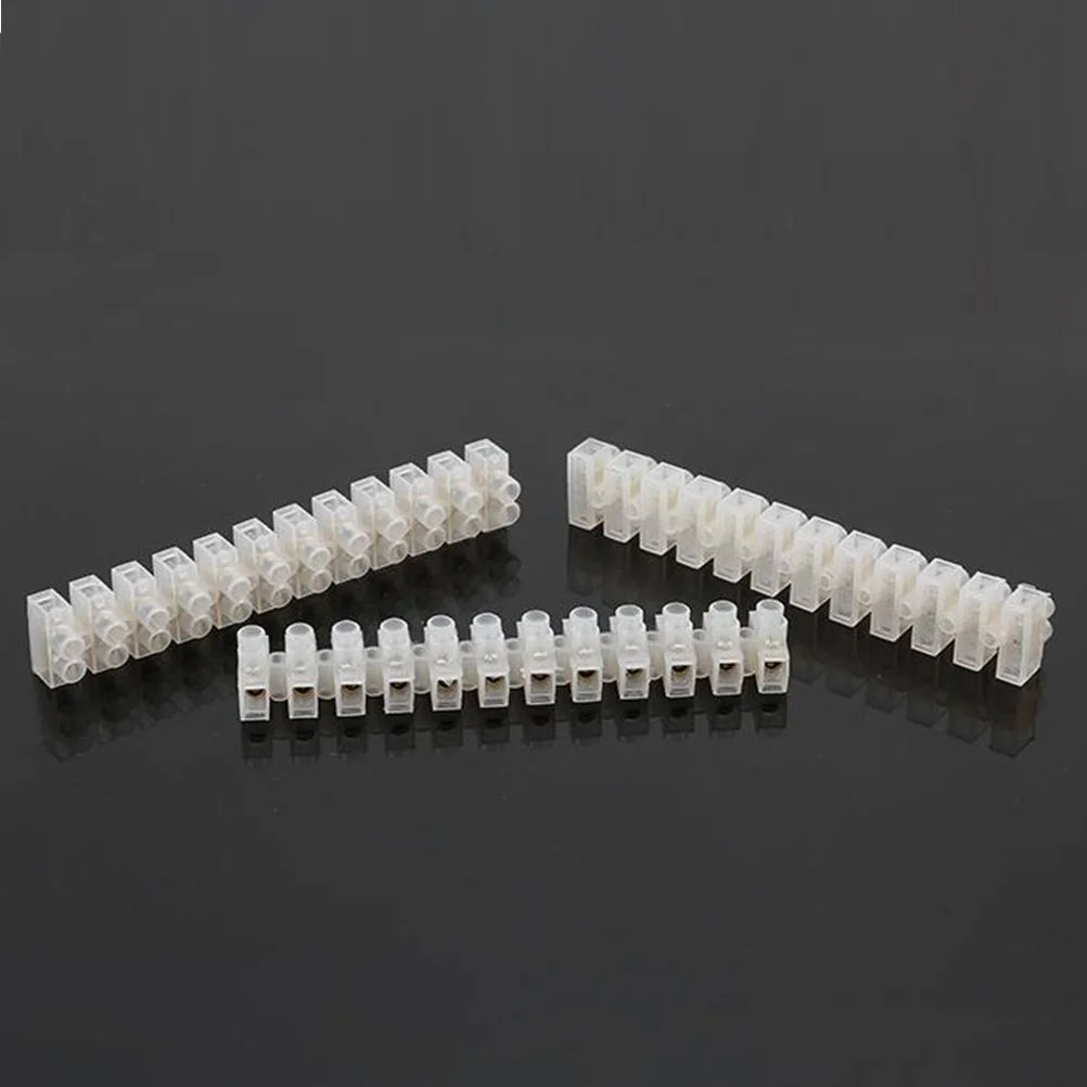

10Pcs Terminal Block 12 Position 2 Row Screw Type Electrical Wire Connector 10A 300V Transparent Terminal Strip for Home