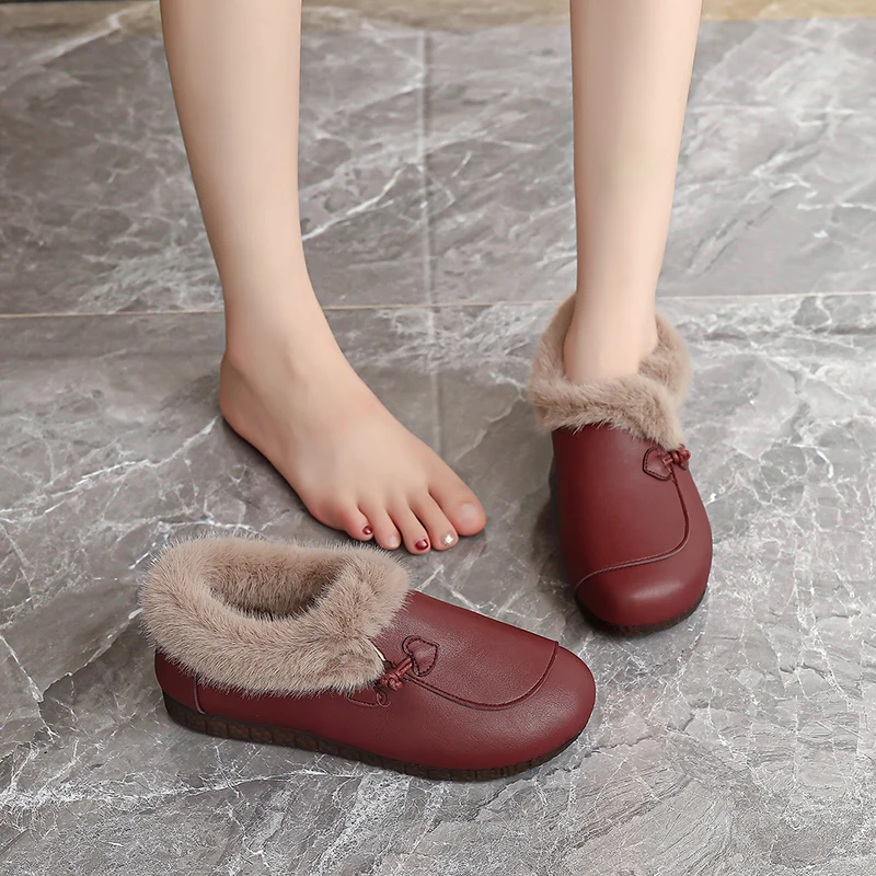أحذية شتوية جديدة عصرية ومريحة للثلج للنساء، أحذية قصيرة للأمهات والأحذية القطنية غير الرسمية #2