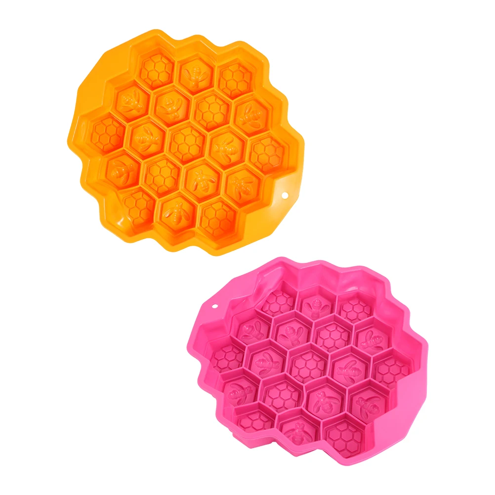 

2 Pcs Cake Mold Honeycomb Ice Cream Mould Baking Tray Silicone Silica Gel Chocolate