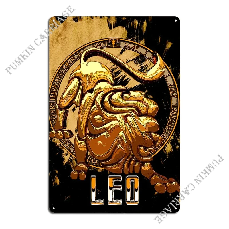 Zodiac Astrology Leo Metal Signs Wall Cave Customize Wall Plaque Kitchen Tin Sign Poster