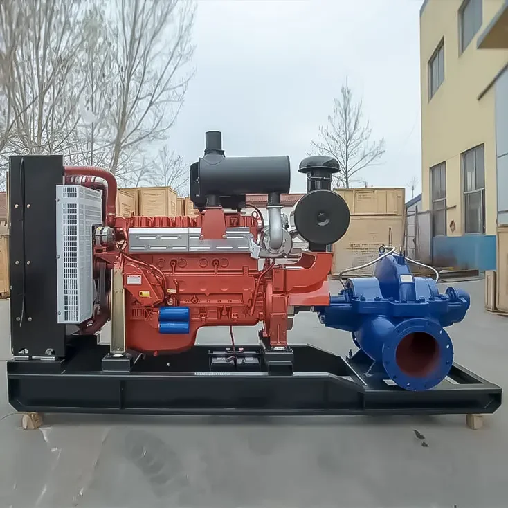 Diesel Large Horizontal Flow Pump  Centrifugal automatic Water Pump For Agricultural Irrigation Double Suction Split Case Pump