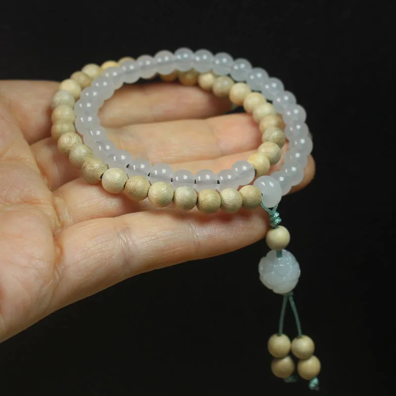 Camphor Wood 6mm Double Circle Double Spell Beads Bracelet Pendant Crafts Wooden Bracelet Bracelet