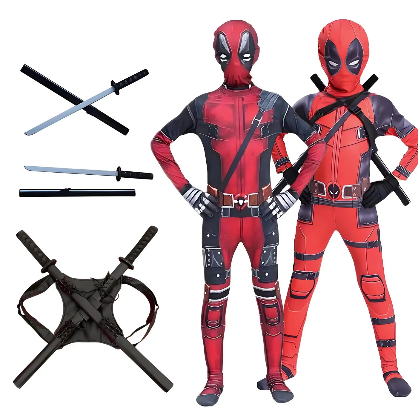 

Высокое качество Хэллоуин детский боди Дэдпула супергерой косплей комбинезон костюм для мальчиков персонаж Питер Паркер платье костюм меч