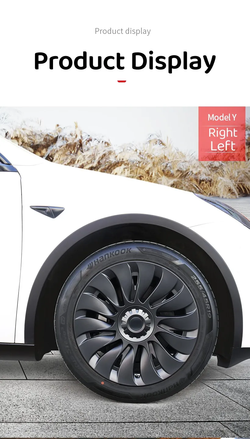 4PCS 19 Zoll Radkappe für Tesla Modell Y 2024 Leistung Ersatz Rad Radkappe Rechts & Links Radkappe Volle Felge Abdeckung Zubehör – Detail 23