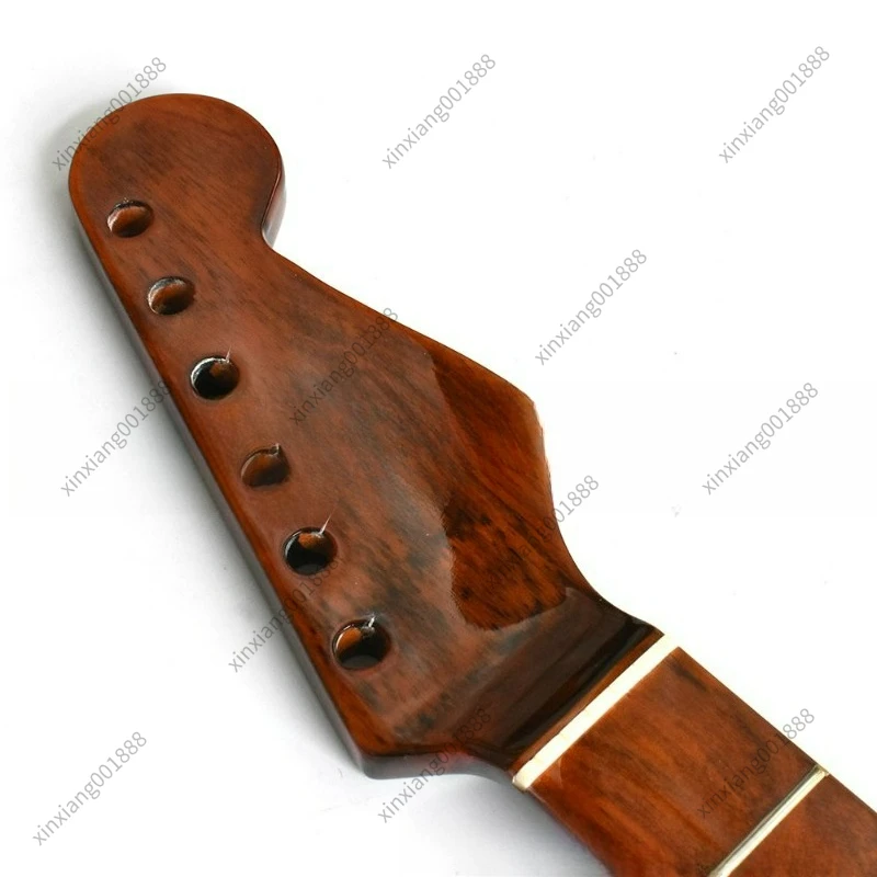 6 String Electric Guitar Handle, DIY Instrument Replacement Parts，Polished Maple Guitar Neck, 21 Fret Abalone Inlay Fretboard