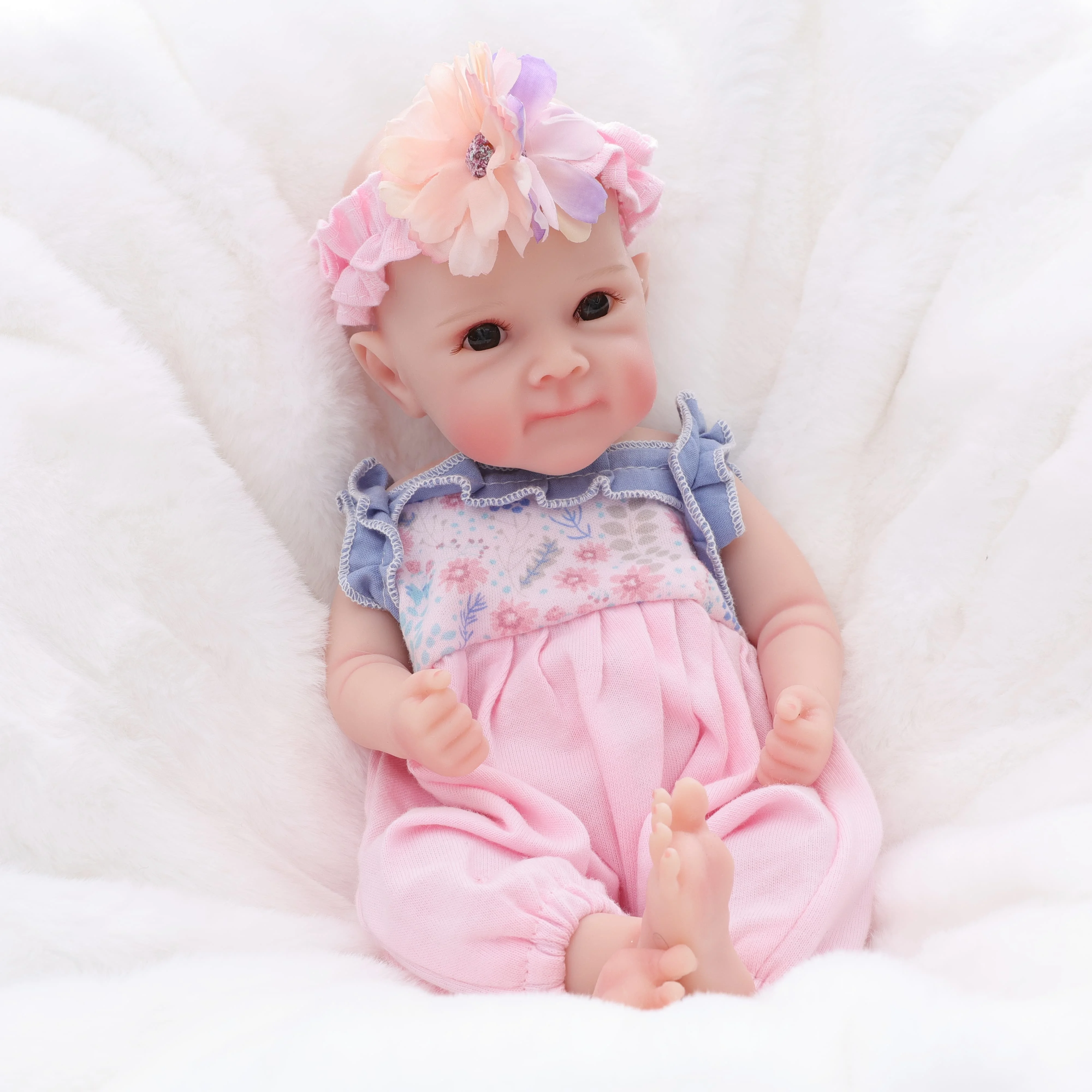 

Cloveray 12inch Full Silicone Open Eyes Reborn Doll Lifelike Baby Girl Doll Free Extra Clothes Kids Collectible Toy Gift