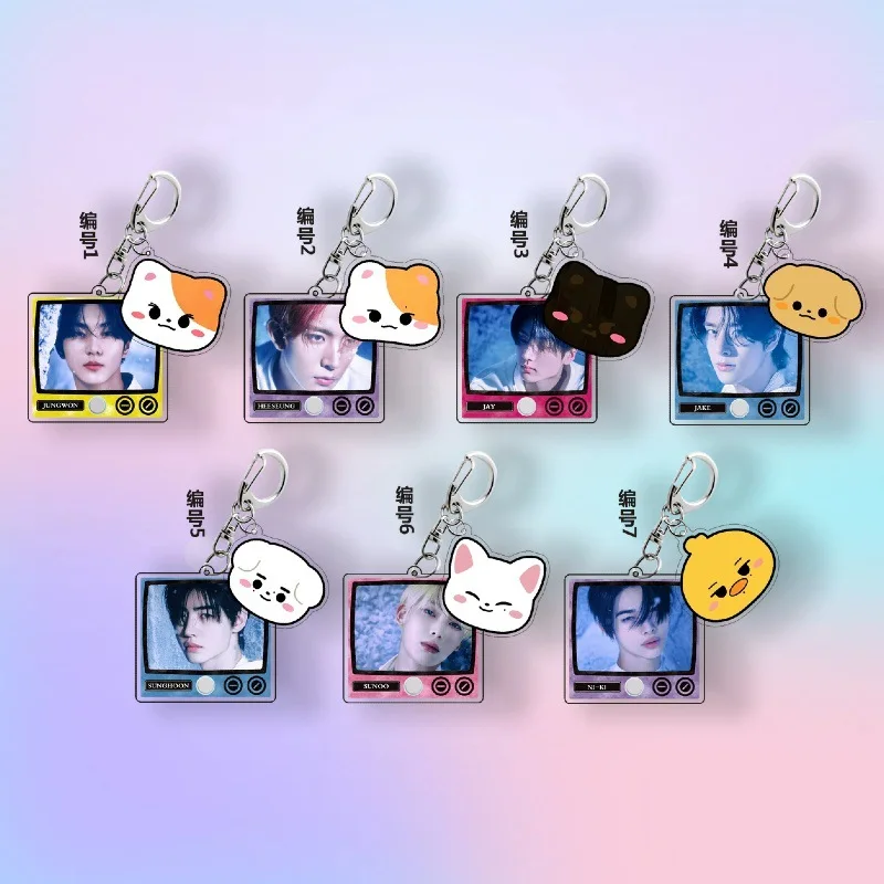 Jungwon Heeseung Jay Jake Niki Sunoo Sunghoon Popular Korean Idol Boy Group Peripheral Cool Backpack Pendant Acrylic Keychain