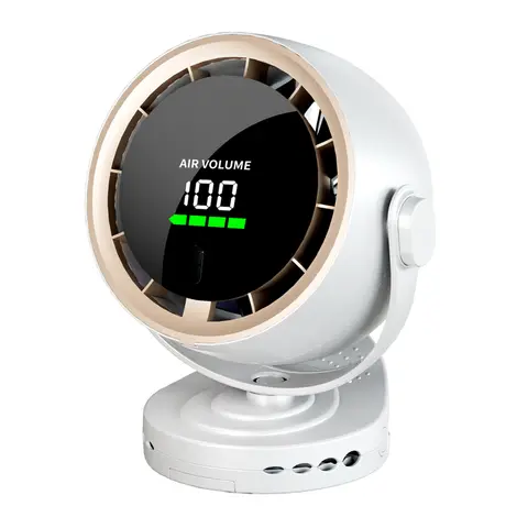 Xiaomi 디지털 디스플레이 팬 데스크탑 원격 제어 720 ° 회전 유형-C 충전식 선풍기 휴대용 벽걸이형 클립 포함