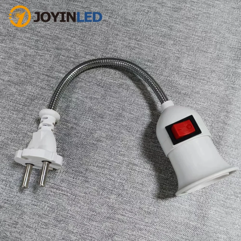 Eu Plug E27 Flexibele Verlengomzetter Led Lamp Lamp Uitbreiden Adapter Stopcontact Stopcontact Lampvoet Houder Houder Schroef