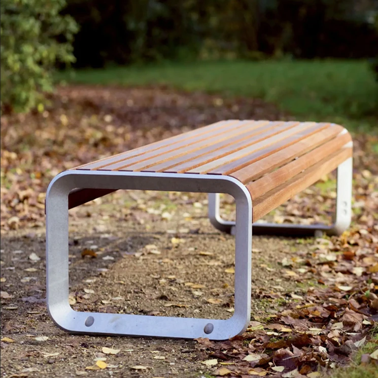 Outdoor Furniture Customized Wooden Bench Waterproof Modern Garden Seats Public Waiting Park Benchpromote sales