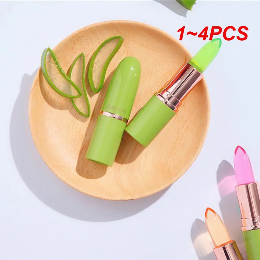 1 ~ 4 pz studente colore rossetto cura delle labbra cambiamento di temperatura colore rossetto cambia colore delle donne trucco labbra rossetto Color Aloe