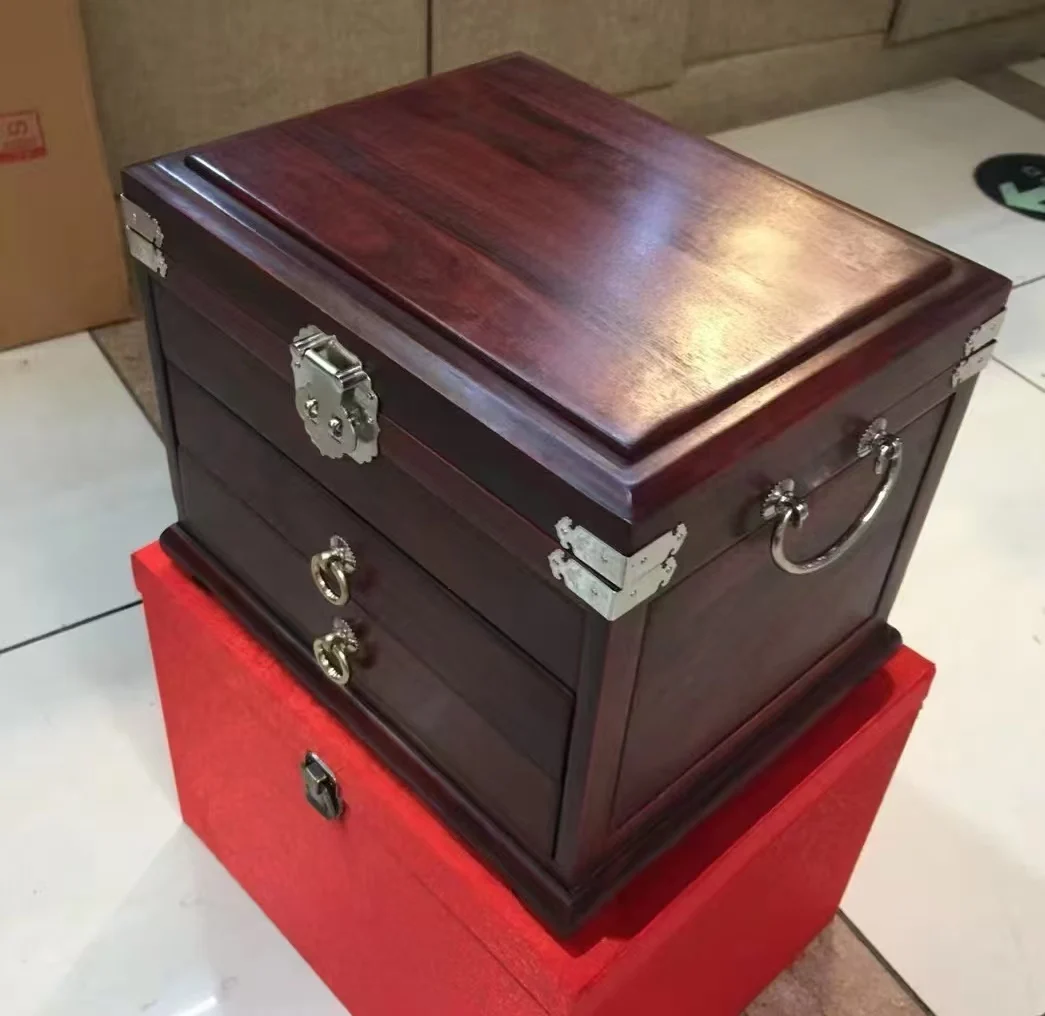 Customizable Sustainable Hand Carved Wooden Rectangle Jewelry Storage Box Organizing Hollow Bracelet Earring Case for Valuable