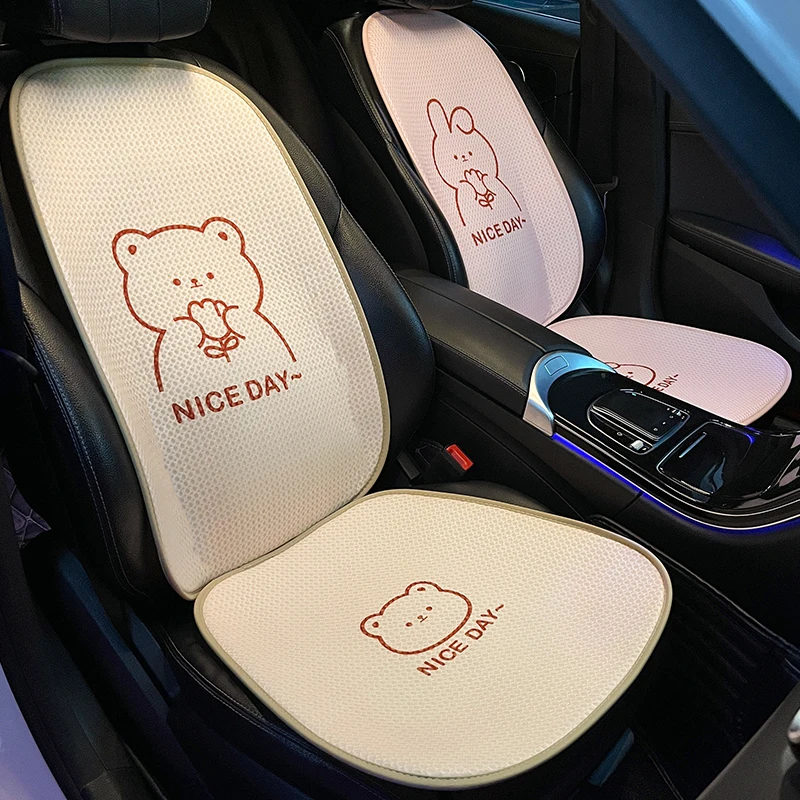 

2024 New Cartoon Bear Rabbit 3D Breathable Mesh Universal Fart Cushion Car Seat Cover Car Interior Ornaments