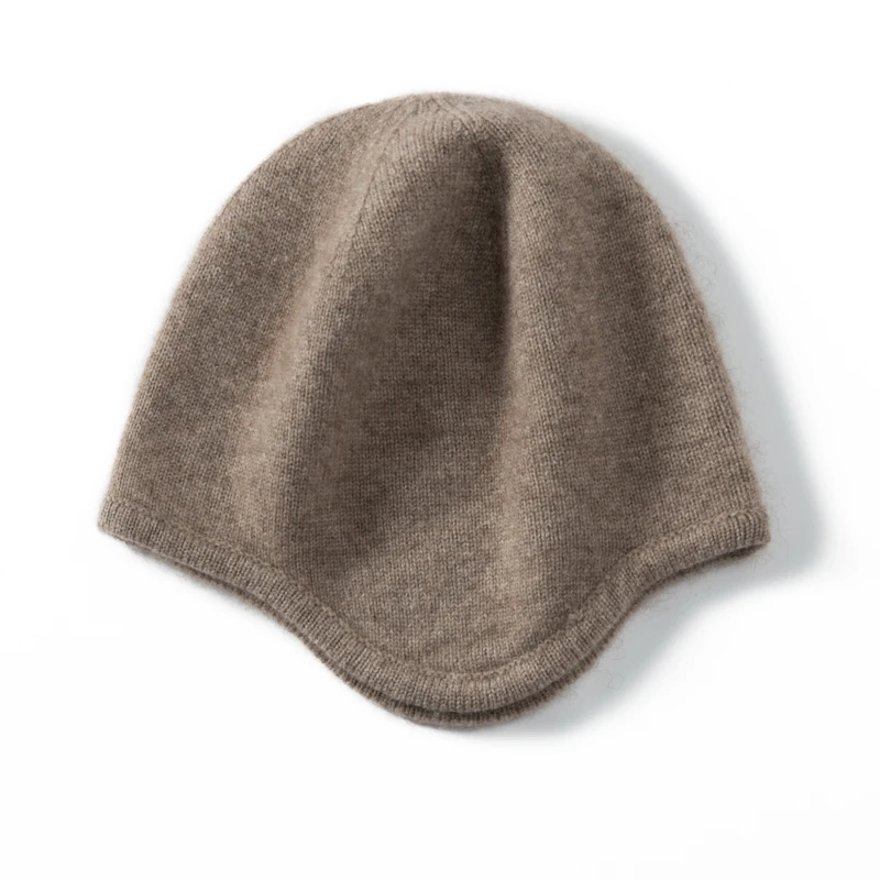 MERRILAMB Winterjacken-Mützen für Damen, lässig, hochwertige reine Kaschmirmütze, einfarbig, weiche, warme, gestrickte Outdoor-Beanie-Mütze – Detail 7