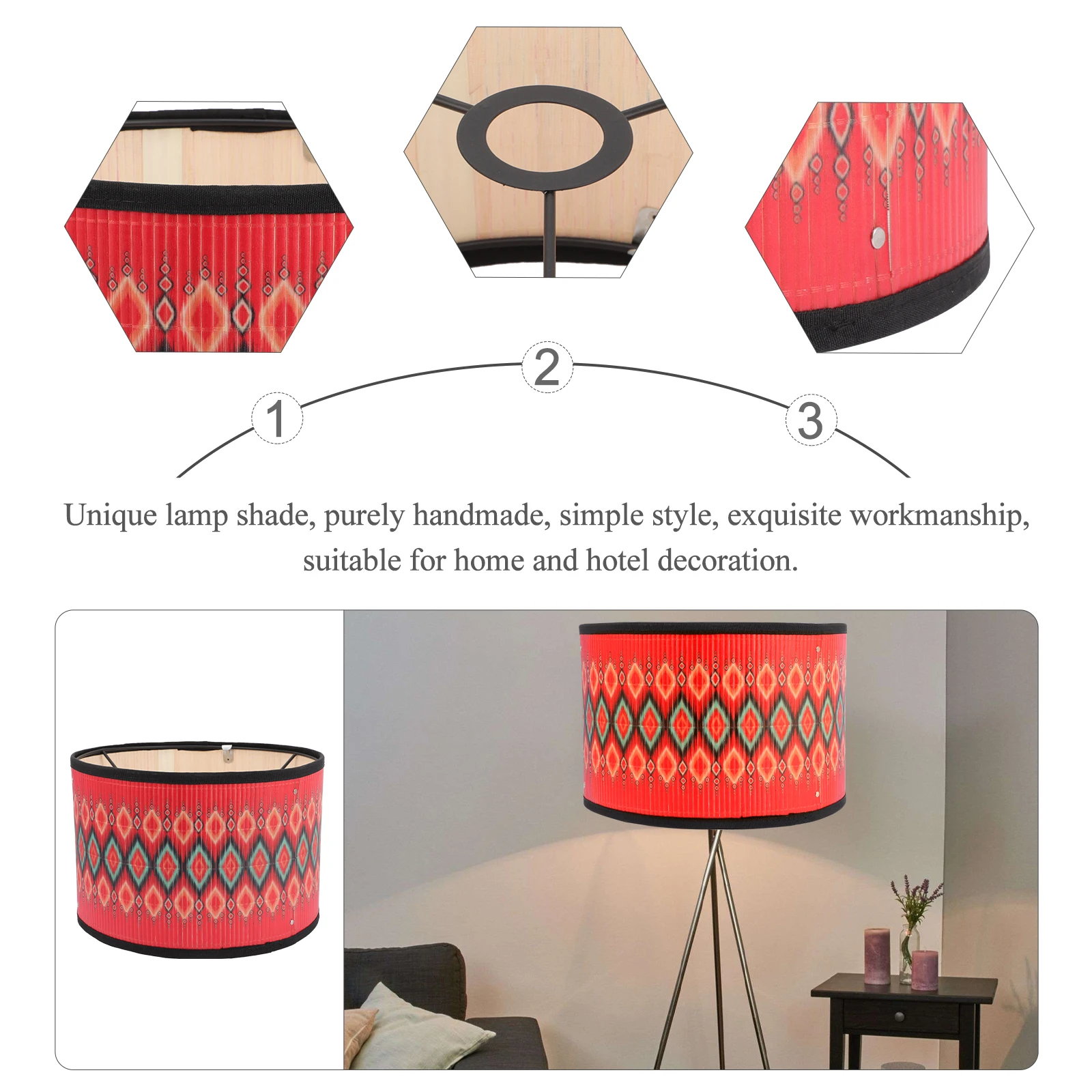 

Retro Bamboo Lamp Shade Ceiling Light Chandelier Cover Pendant Dust Protection Soft Light Home Office Hotel Decor
