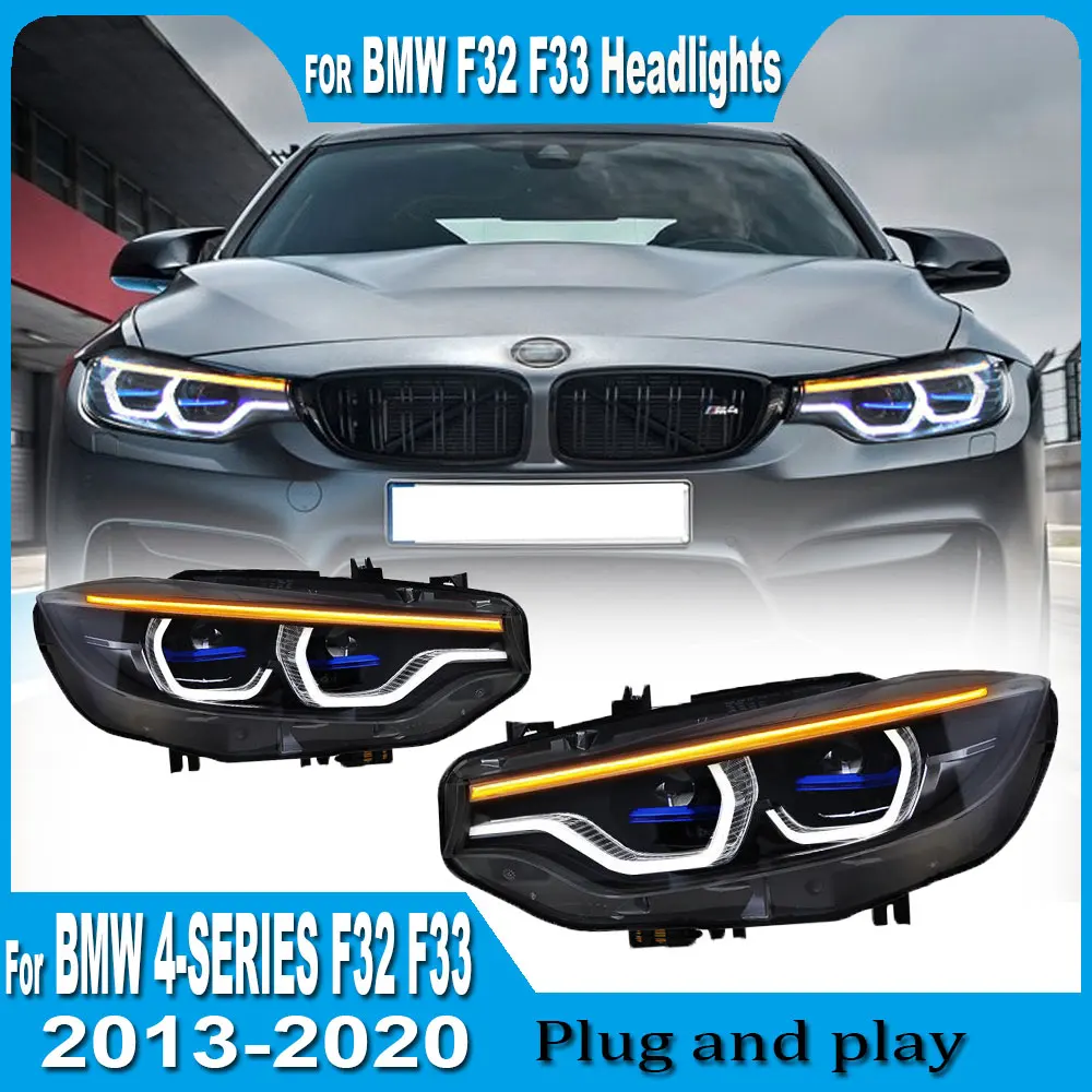 Headlights For BMW 4 Series F32 F33 2013 2014 -2019 LED Car Lamps Daytime Running Lights Dynamic Turn Signals Car Accessories