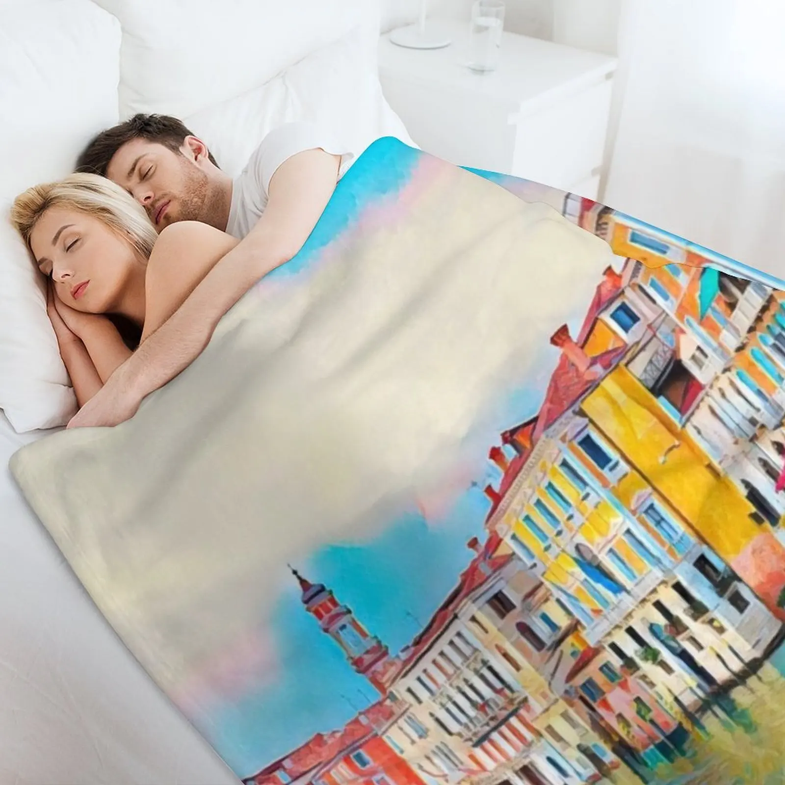 Venice Italy Throw Blanket Designers sofa bed Cute Bed Blankets 4
