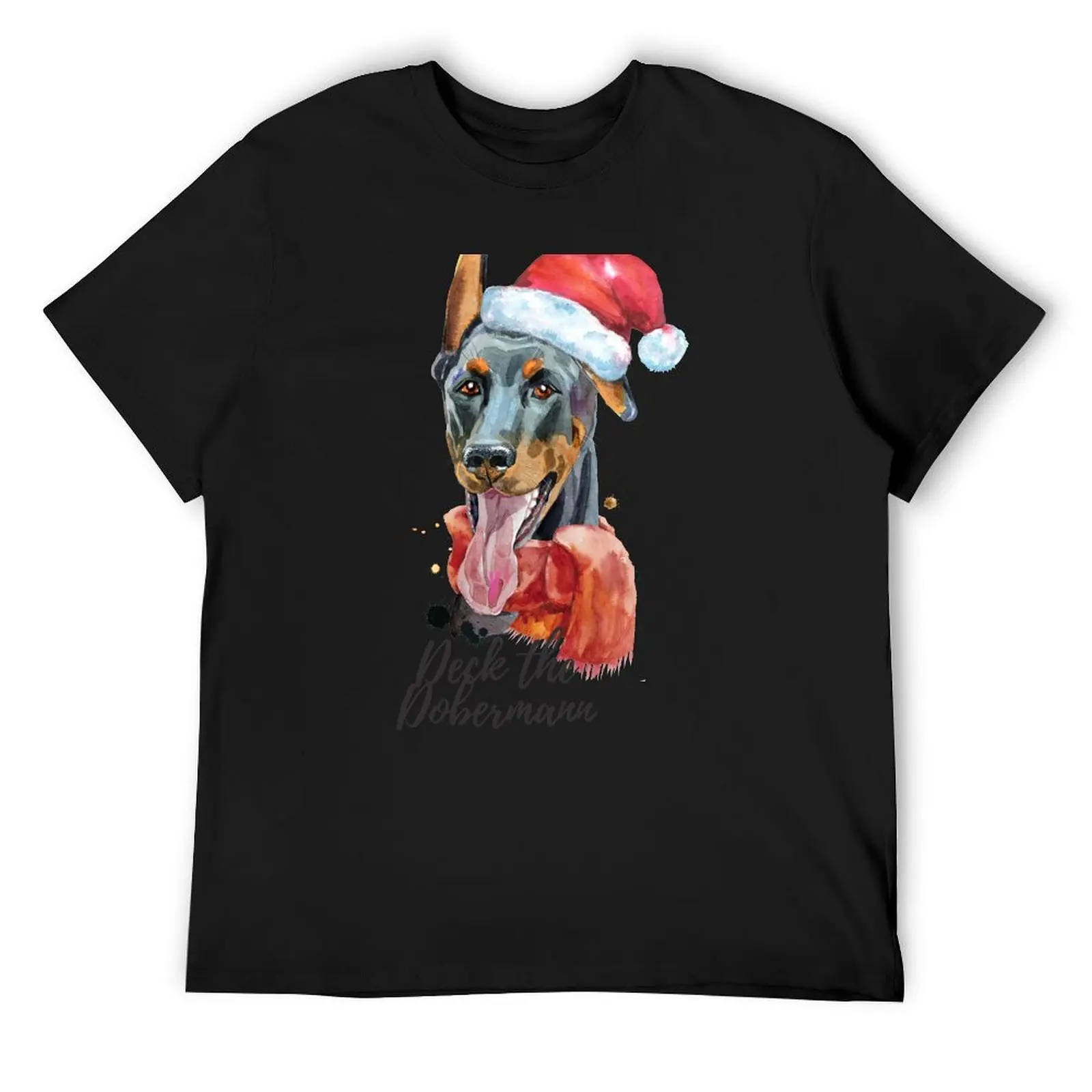 Deck the Dobermann T-Shirt Aesthetic clothing anime tops graphic shirts big and tall t shirts for men