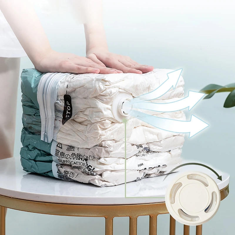 ถุงสูญญากาศสำหรับเสื้อผ้า-สกัดปิดผนึกการบีบอัด Space Saver การบีบอัดสำหรับผ้าห่มบ้าน Organizador M L