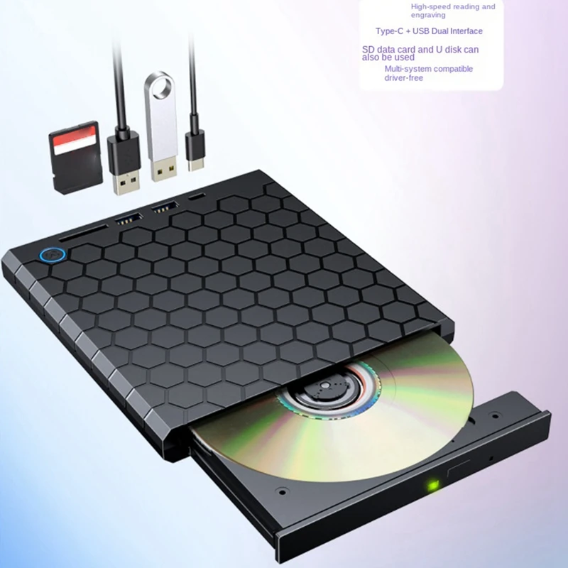 New USB 3.0 Type C External CD DVD RW Drive 8MB DVD Writer Portable DVD Writer Disc Super Drive for Laptop