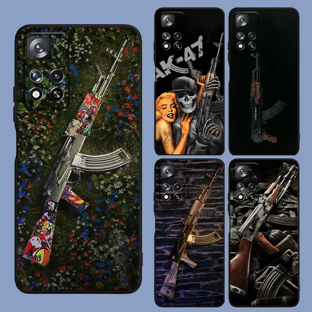 

Ak-47 King of Guns Phone Case For Samsung Galaxy A13,A21s,A22,A31,A32,A52,A53,A71,A80,A91 Soft Black Cover