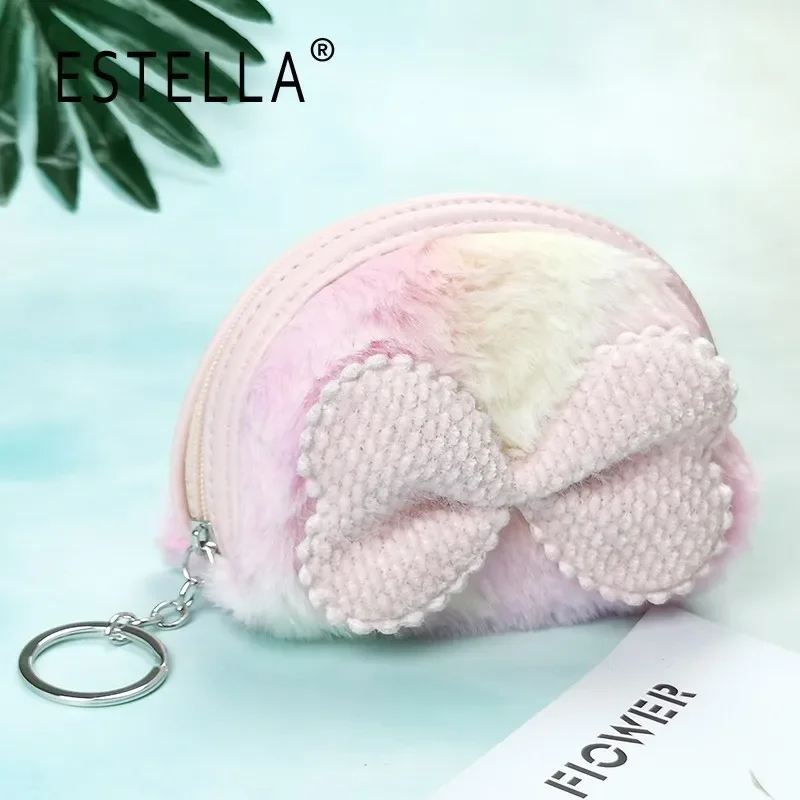 منظم محفظة صغير رائع ومطرز بالزهور وصبغ ربطة عنق من القطيفة على شكل نصف قمر للعملات المعدنية #4