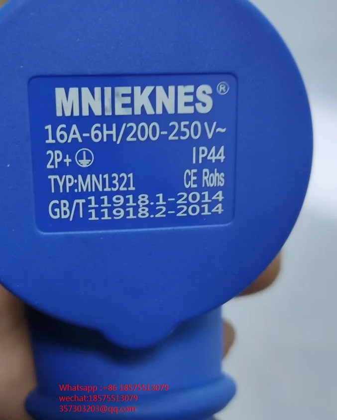 For MNIEKNES MN1321 3-core Socket 16A Butt Coupler Waterproof Industrial Aviation Plug