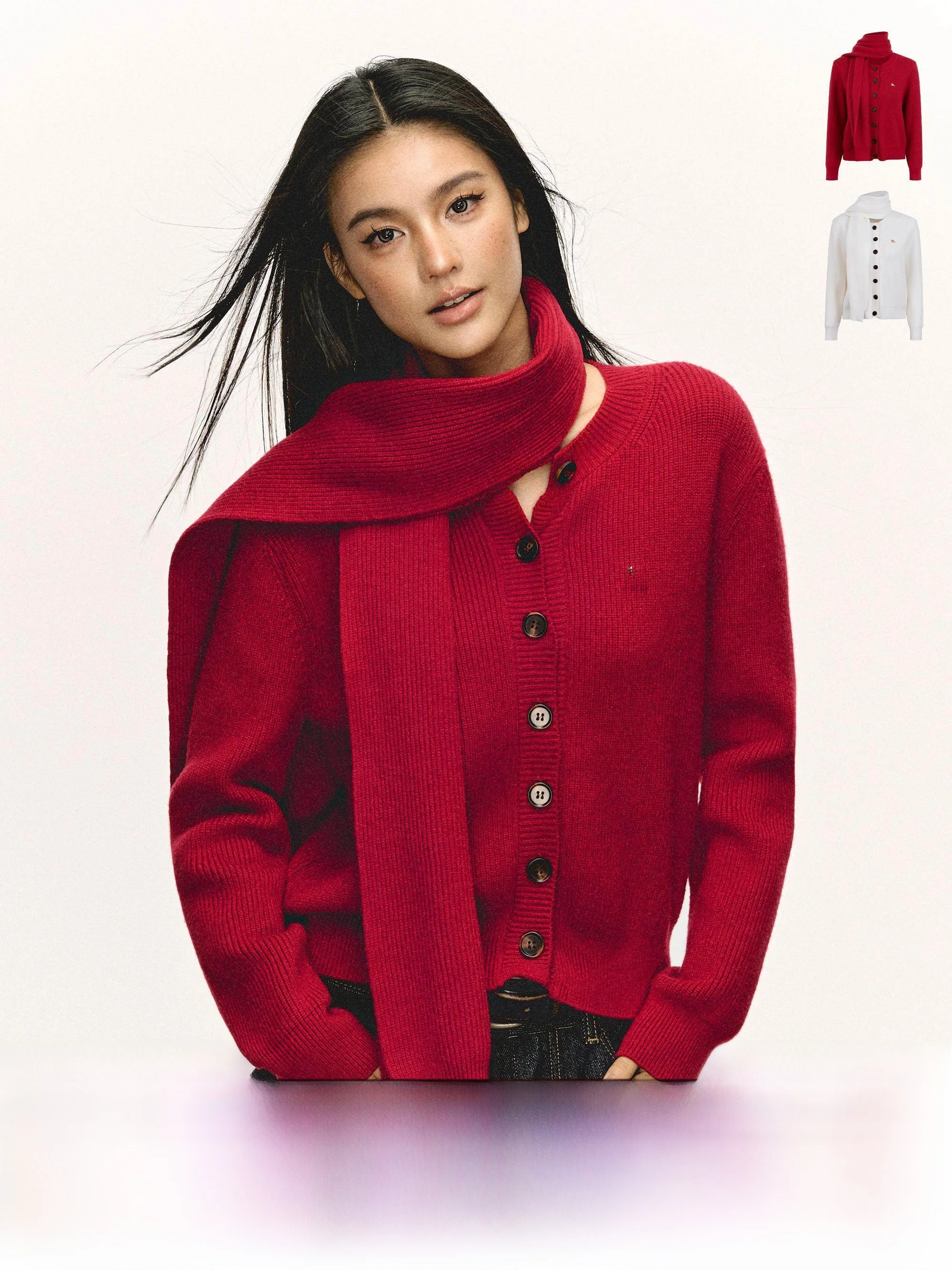 

Ariseism American Retro Comfortable Loose ort Open Cardigan Sweater Women's Autumn New Red Top Street Sle Straight Cut