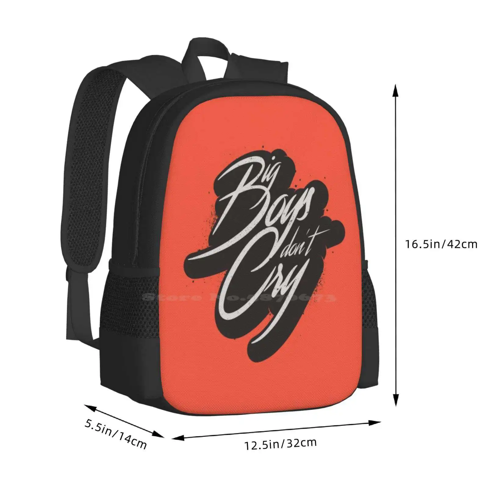 Sacs d'école Mat'T Cry Big Boys, sac à dos pour ordinateur portable de voyage, citation vographique, pleurs Bigboys