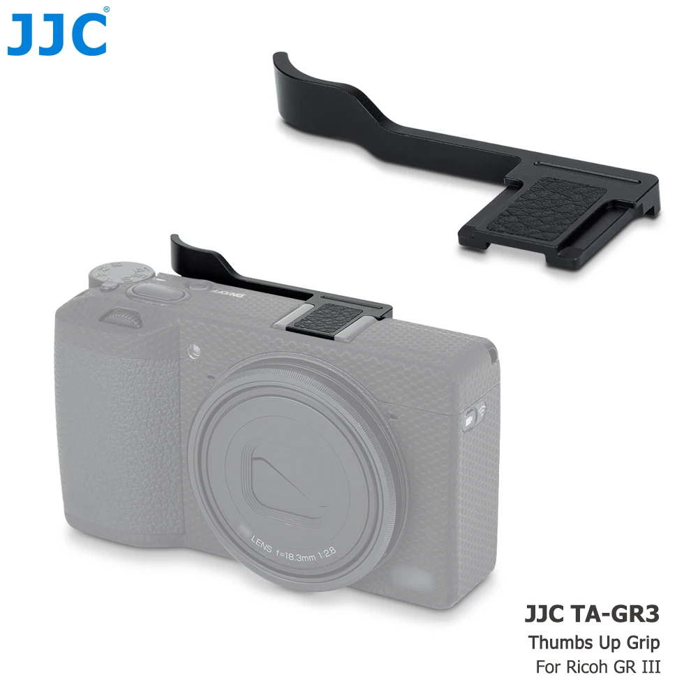 JJC Thumbs-Up-Grip para Ricoh GR III IIIx GR3x GR3 HDF Camera Hand Grip con cubierta de zapata caliente, accesorios para cámaras