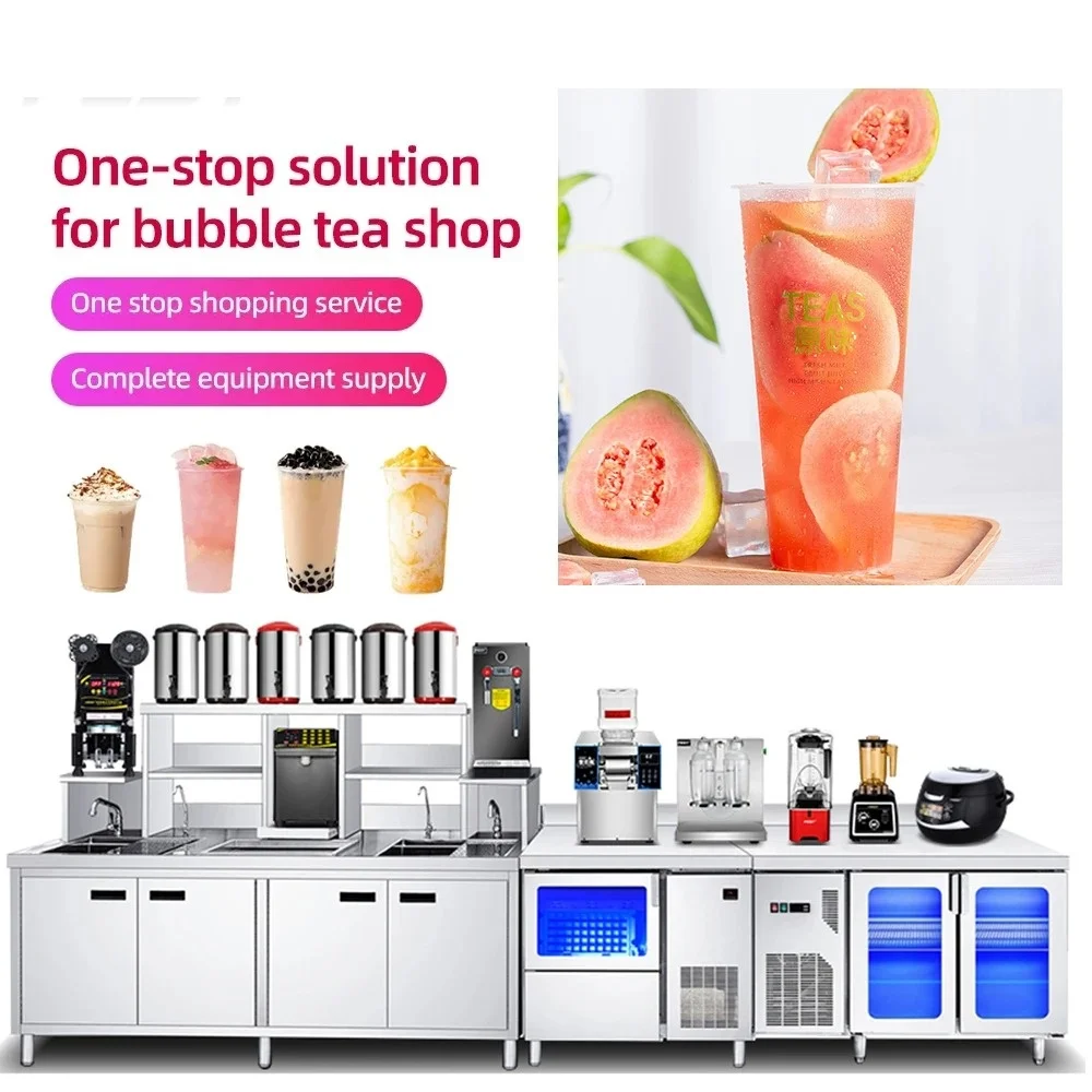 Picture 5: custom.Commercial Boba Worktable Stainless Steel Milk Tea Counter Bubble Tea Shop