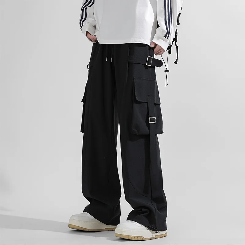 

8cm Extended Workwear Casual Pants Men's American Drape Function Wind Coat Multi ket Loose Straight Leg Trousers