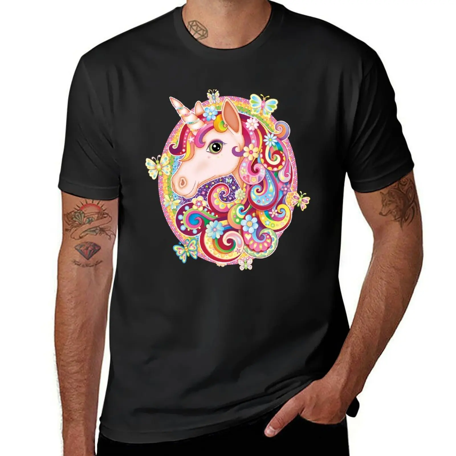 Unicorn Rainbow Art - Colorful Unicorn Art by Thaneeya McArdle T-Shirt sublime men graphic t shirts