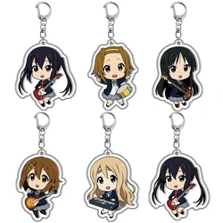 Anime K-ON! Schlüssel bund Cartoon Figur Hirasawa Anhänger Auto Schlüssel anhänger Cosplay Schlüssel ring Männer Frauen Baby Tasche Charme Schmuck Fans Geschenke