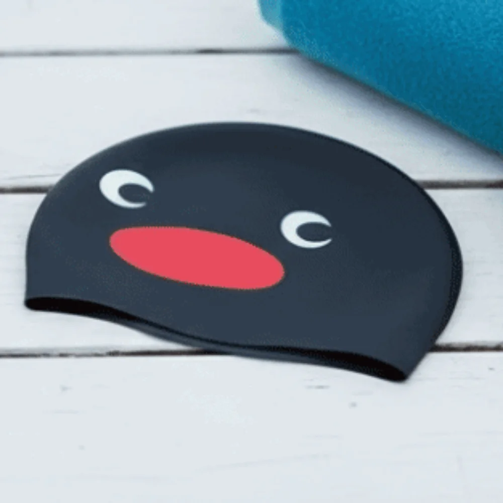 Elastische Pinguin-Badekappe, wasserdicht, bequem, kein Haarziehen, vergrößerte Silikon-Badekappe für den professionellen Einsatz – Detail 3