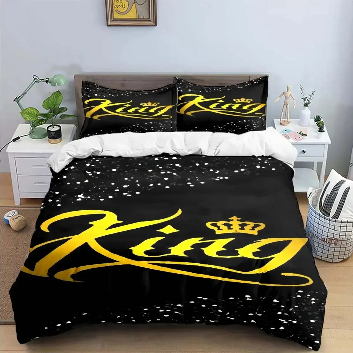 Hot Sale Fashion King Queen Bedding Set Single Twin Full King Size Cute Animals Bed Linen Adults Teens Bedroom Luxury Gift