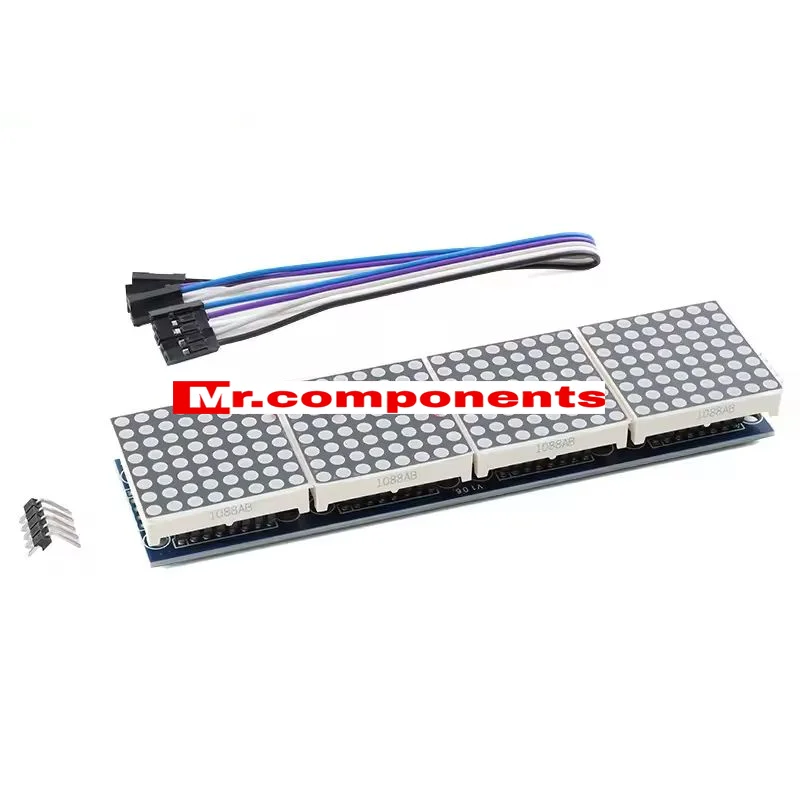 Módulo de Matriz de Puntos MAX7219 para Microcontrolador Arduino, Matriz de 4 Puntos 1x4, 4 en 1, Pantalla LED con Línea 5P, Rojo, Verde, Azul