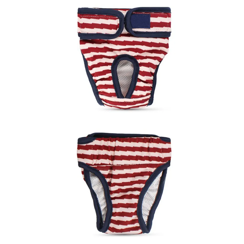 1 Pieza de Ropa Interior Menstrual para Mascotas, Pantalones Fisiológicos de Algodón con Diseño de Rayas para Perros Hembras, Talla M, Pañales Sanitarios para Cachorros