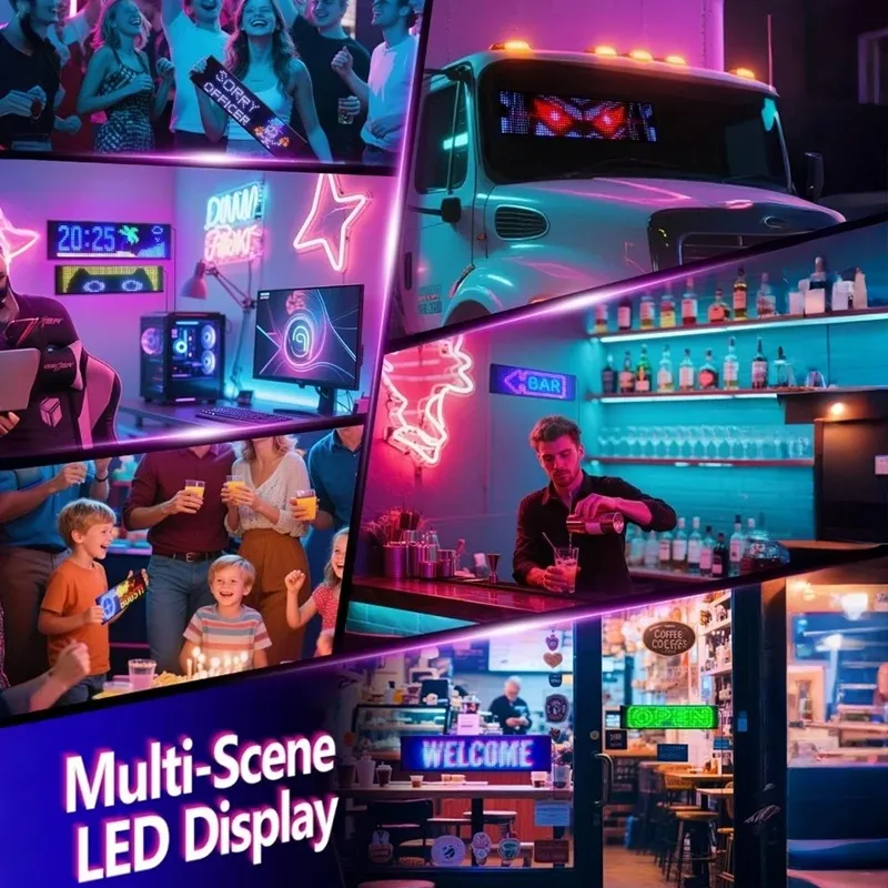 Devil Eyes Licht für Autos Windschutzscheibe 23,23"x4,72" Programmierbare LED-Schilder APP-Fernbedienung LED-Matrix Flexibler weicher Bildschirm