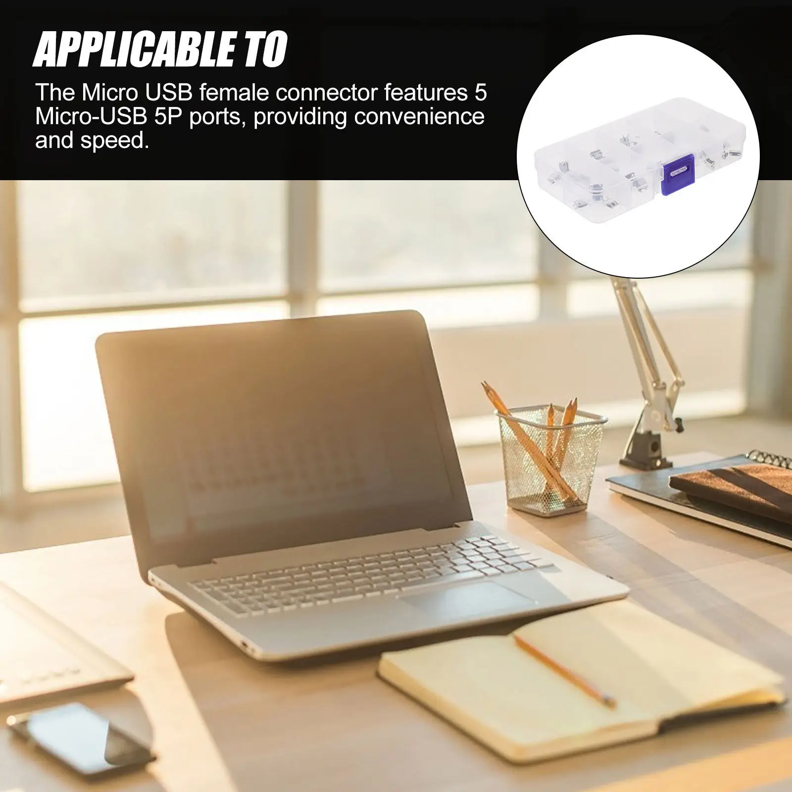 50pcs Micro USB Female Sockets 5-Pin Jack Port, Heavy-Duty Copper USB Replacement Adapter for Smartphones & Tablets