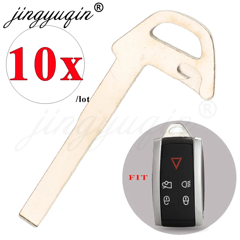 jingyuqin 10 pcs Insert Keyless Blank For Jaguar XF XK XKR X-Type S-Type New Smart Remote Keyless Entry Fob Key Blade