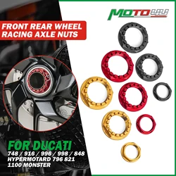 Aluminum Front Rear Wheel Racing Axle Nuts Nut Axle 3PCS For Ducati 748 / 916 / 996 / 998 / 848 Hypermotard 796 821 1100 Monster