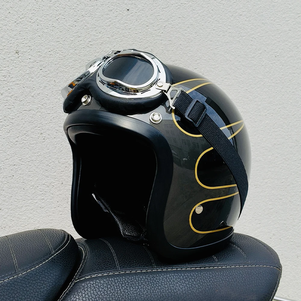 Glasvezel TT&COCASCOS Japan Technolog Motorhelm Vintage Kleine Shell 3/4 Jet Scooter Casque Cascos DOT ECE Goedgekeurd